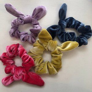 Free People Knotted Velvet Scrunchies